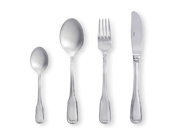 Bestiksæt Attaché i mat stål bestående af 16 dele kniv, gaffel, spiseske og teske (Gense)