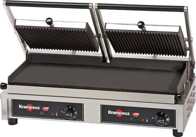 Krampouz Klemgrill dobbelt med rillet top og flad bund - GECID5BO